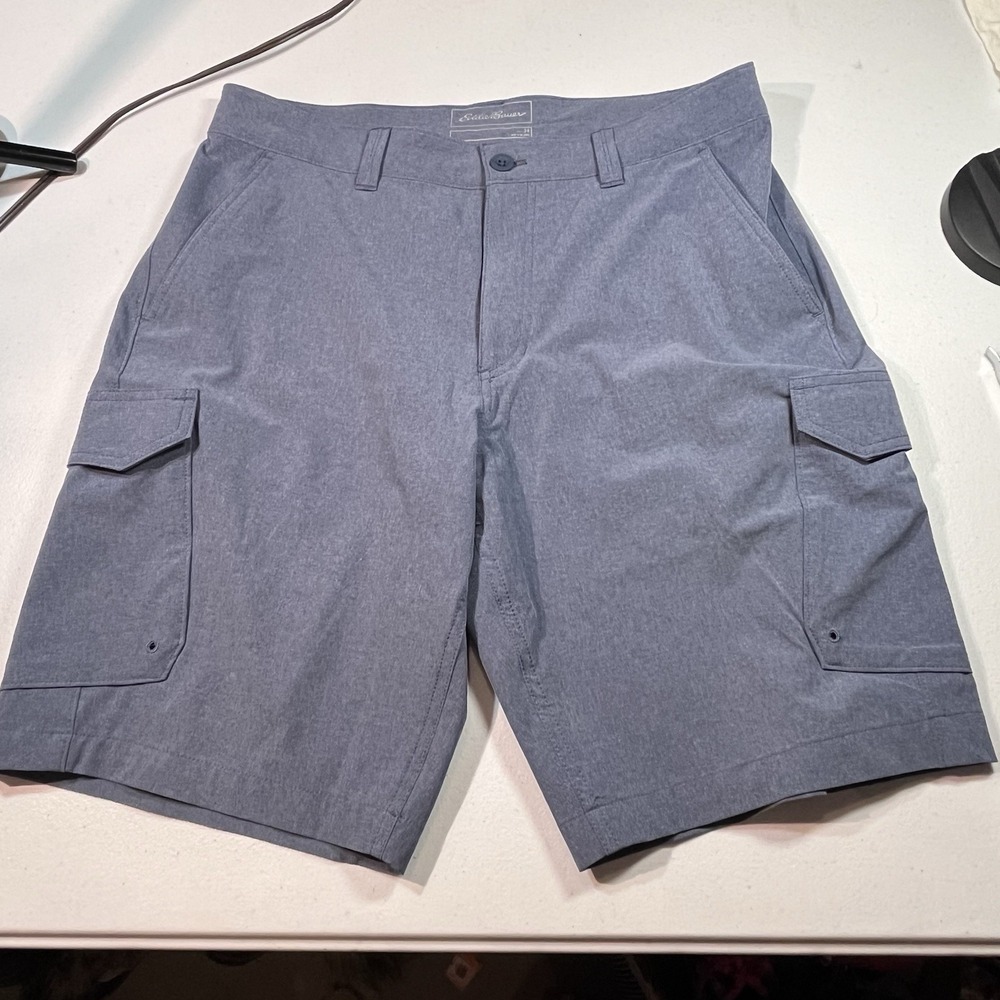 Eddie Bauer Men's Cargo Hiking Shorts Sz 34 Quick Dry 10" Inseam EUC